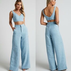 Showpo ADELAIDE WIDE LEG PANTS  IN BABY BLUE
